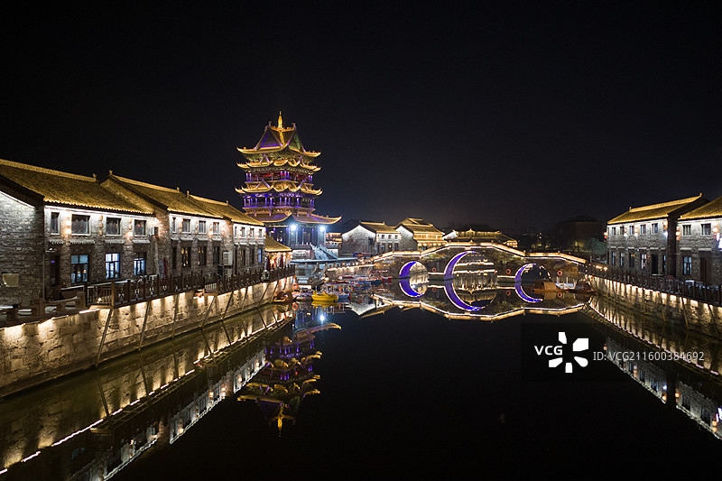 安徽滁州全椒县太平古城夜景图片素材
