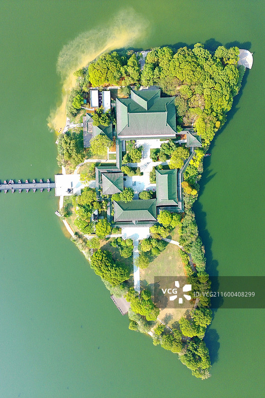 航拍视角下的豫章书院摄于南昌市西湖区象湖公园内豫章书院图片素材