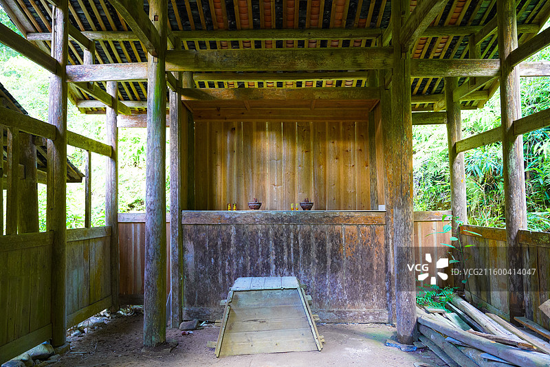 福建省三明市明溪县007乡道，原厝坑高平廊屋桥图片素材