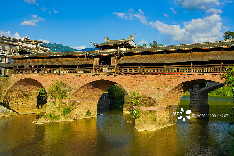 福建省三明市永安市贡川镇集凤村，会清桥图片素材