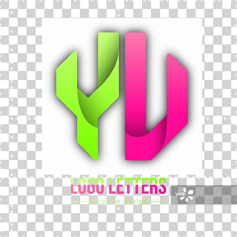 字母y和u的创意设计模板图片素材