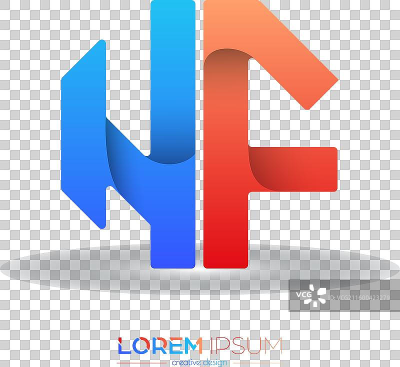 字母 n 和 f 的创意设计模板图片素材