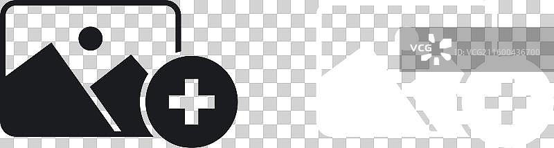 添加实心风格的图像图标集图片素材