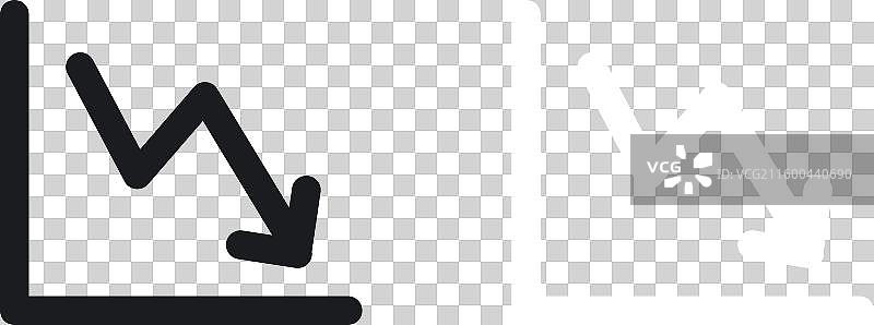 箭头趋势向下图标集（实心风格）图片素材