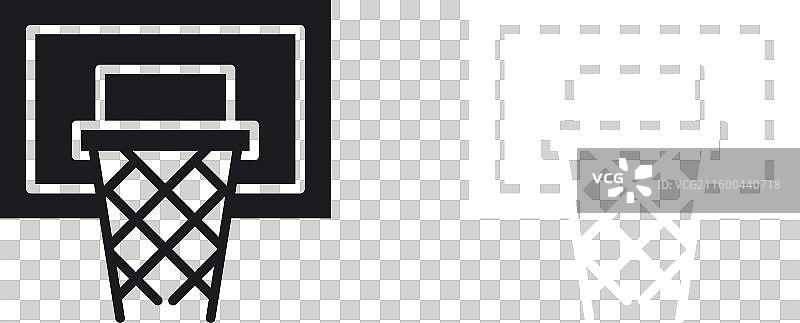 实心风格的篮球框图标集图片素材