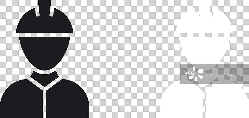 实心风格的建筑工人图标集图片素材