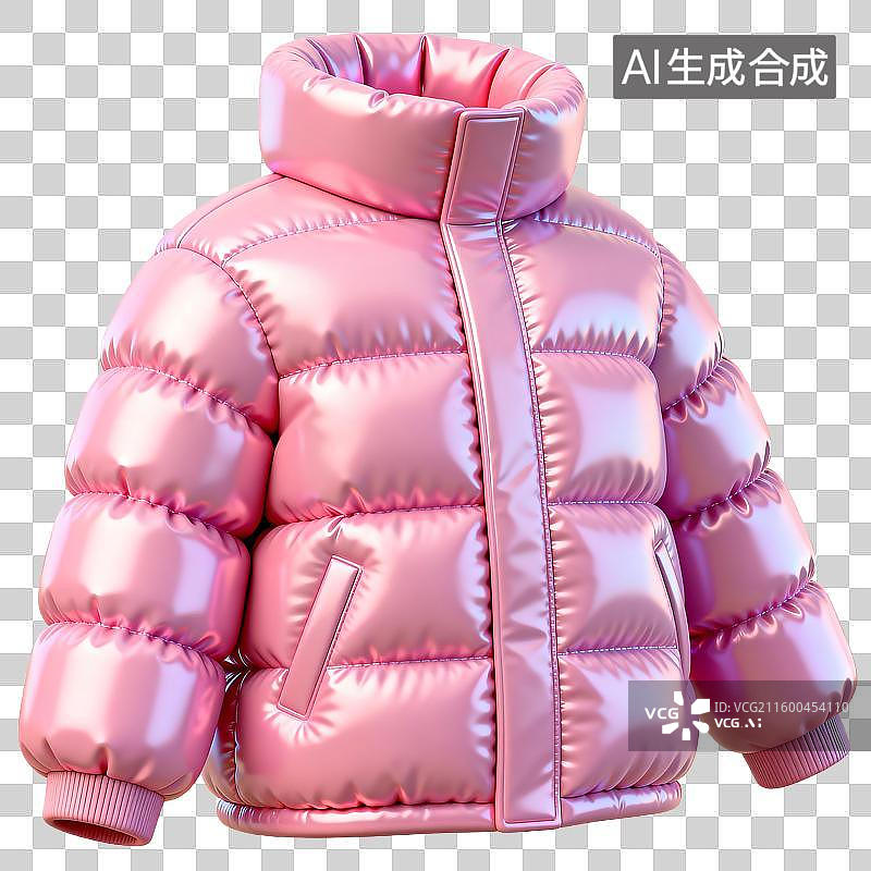 【AI数字艺术】闪亮粉色蓬松保暖外套图片素材