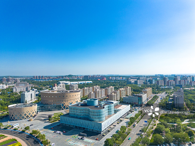 内蒙古鄂尔多斯康巴什城市风光航拍图片素材