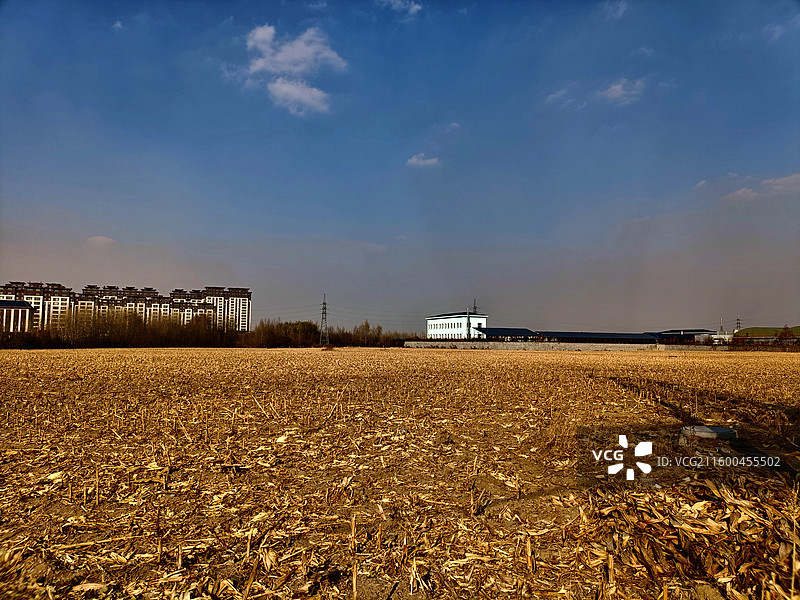 秋收后的景色图片素材