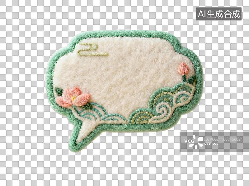 【AI数字艺术】3D毛毡国风对话框图片素材