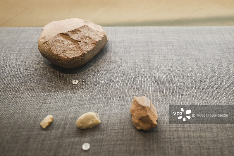 砍砸器边刃刮削器断块石核石片石料邯郸市博物馆甘丹风华邯郸历史文化陈列图片素材