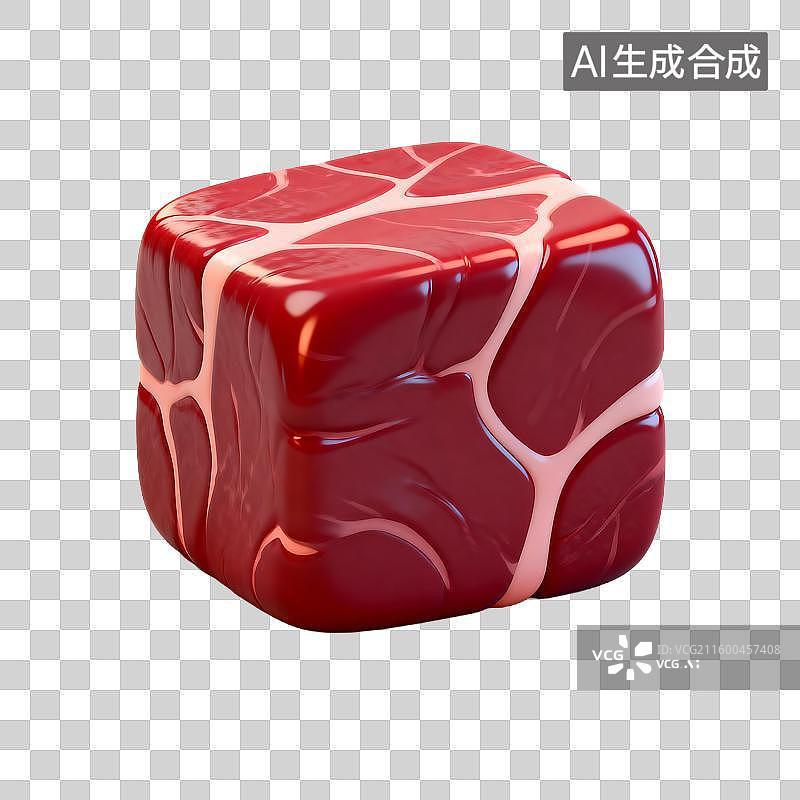 【AI数字艺术】立方体形状的生红肉块图片素材