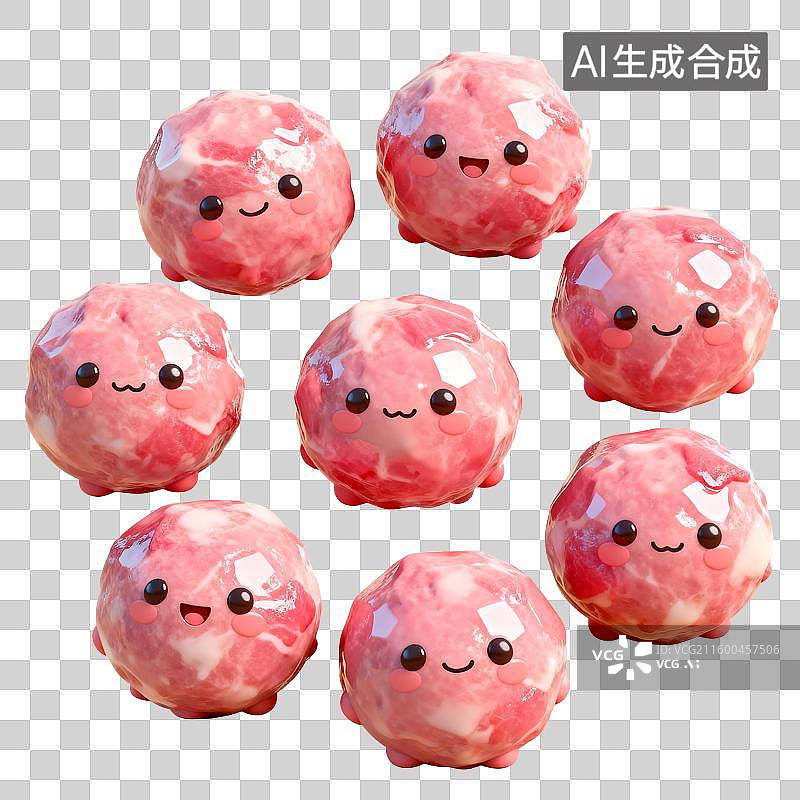 【AI数字艺术】可爱卡通粉色肉丸子图片素材