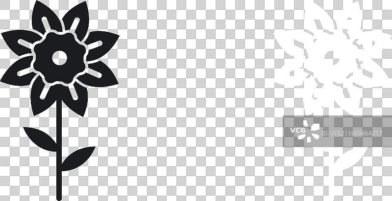 纯色风格的水仙花图标集图片素材