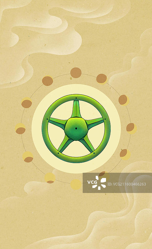 三星堆青铜太阳轮国潮插画图片素材