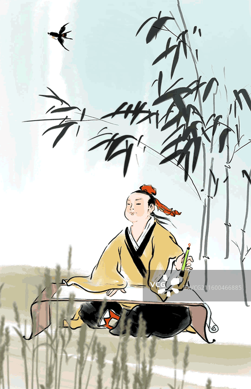 东方美学 读书 学习 人物 历史 少年 司马迁 史记图片素材