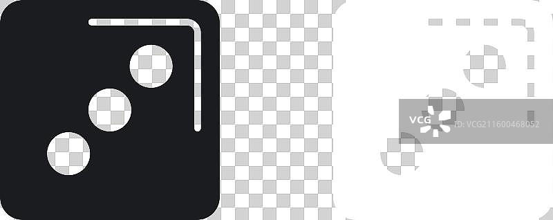 实心风格的三个骰子图标集图片素材