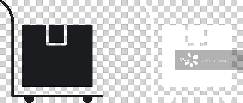 平板拖车图标集，纯色风格图片素材