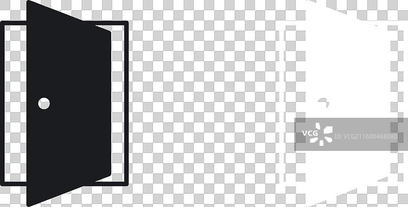 实心风格的开门图标集图片素材