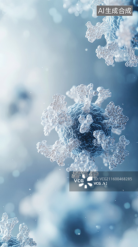 【AI数字艺术】冰晶微观结构特写图片素材