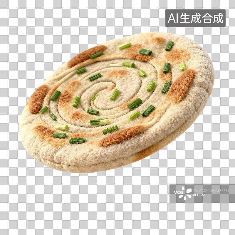 【AI数字艺术】螺旋状葱油饼特写图片素材