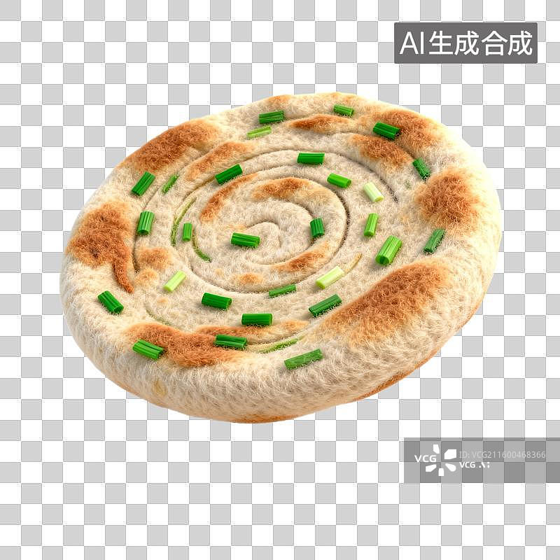 【AI数字艺术】螺旋状葱油饼特写图片素材
