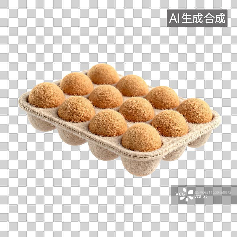 【AI数字艺术】毛毡制作的鸡蛋仔图片素材