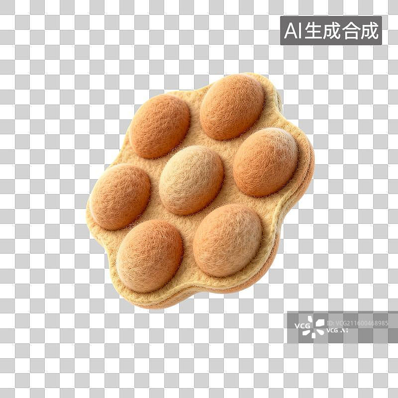 【AI数字艺术】毛毡制作的鸡蛋仔图片素材