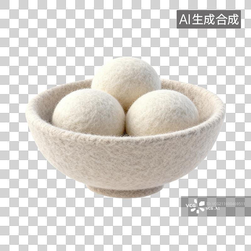 【AI数字艺术】碗中美味的白色汤圆特写图片素材