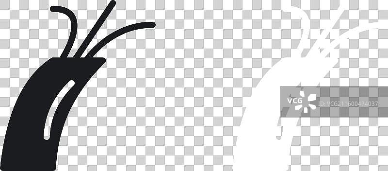 实心风格的电缆图标集图片素材