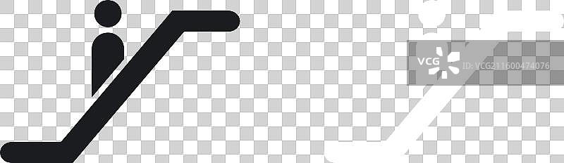 实心风格的自动扶梯图标集图片素材