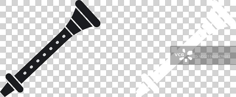 实心风格的笛子图标集图片素材