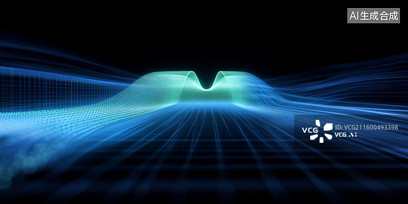 【AI数字艺术】未来科技波浪图片素材