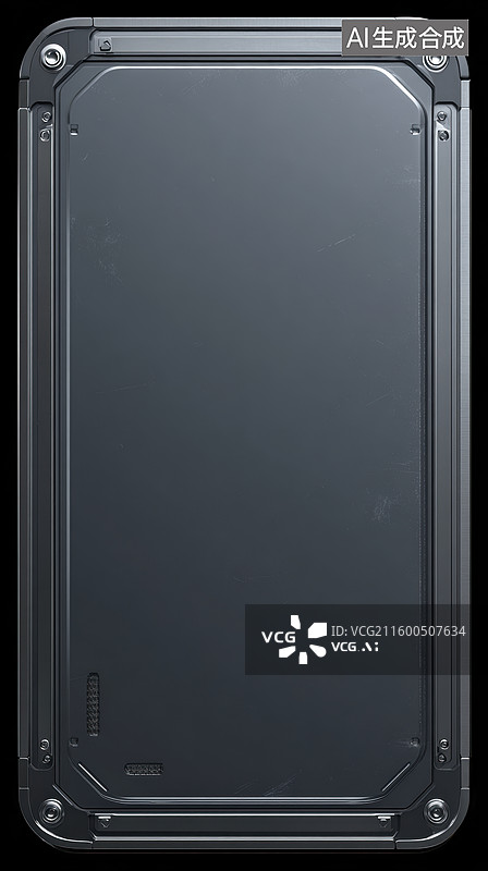 【AI数字艺术】黑色矩形金属面板图片素材