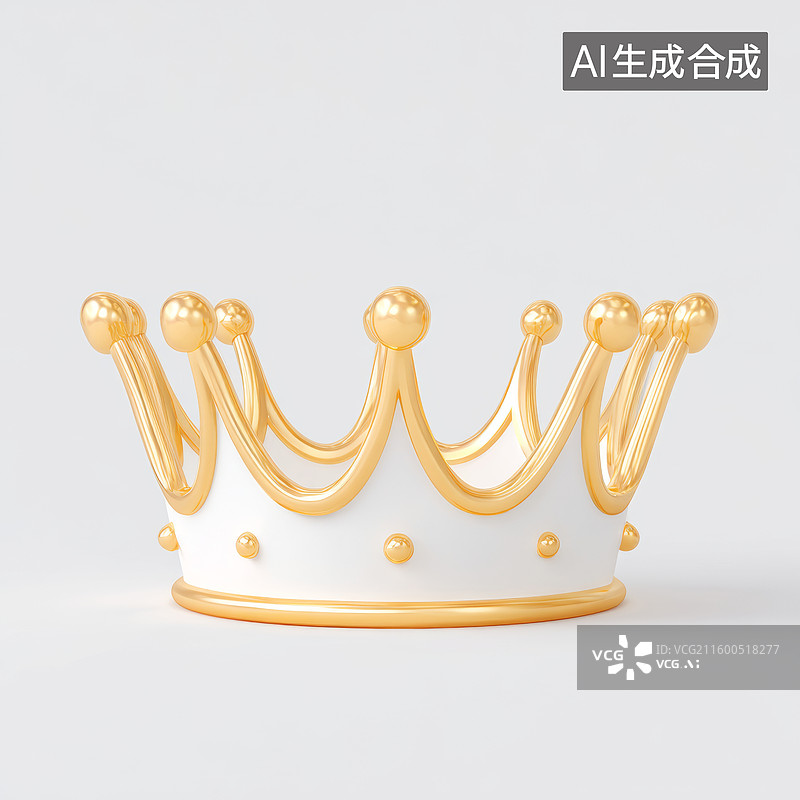 【AI数字艺术】白金色的皇冠图片素材