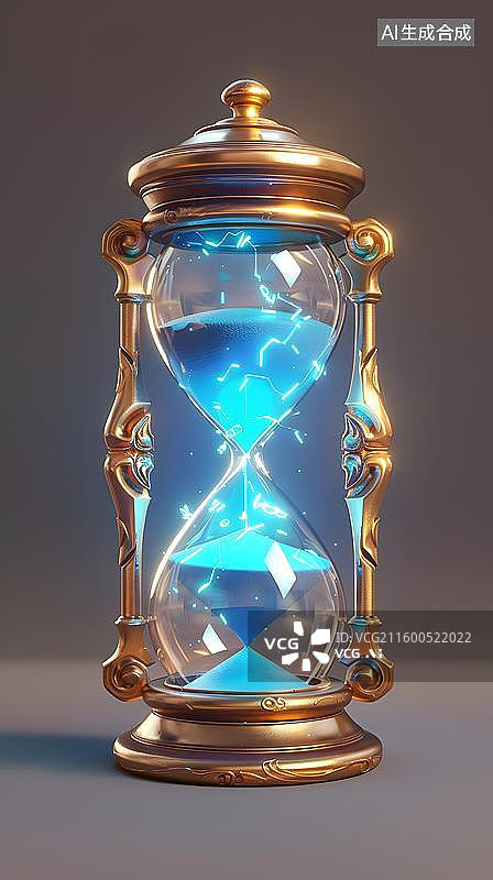 【AI数字艺术】复古木质沙漏计时器 卡通风格创意沙漏  科技沙漏 魔法沙漏图片素材