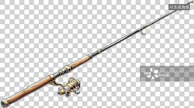 【AI数字艺术】一支路亚竿免扣元素图片素材