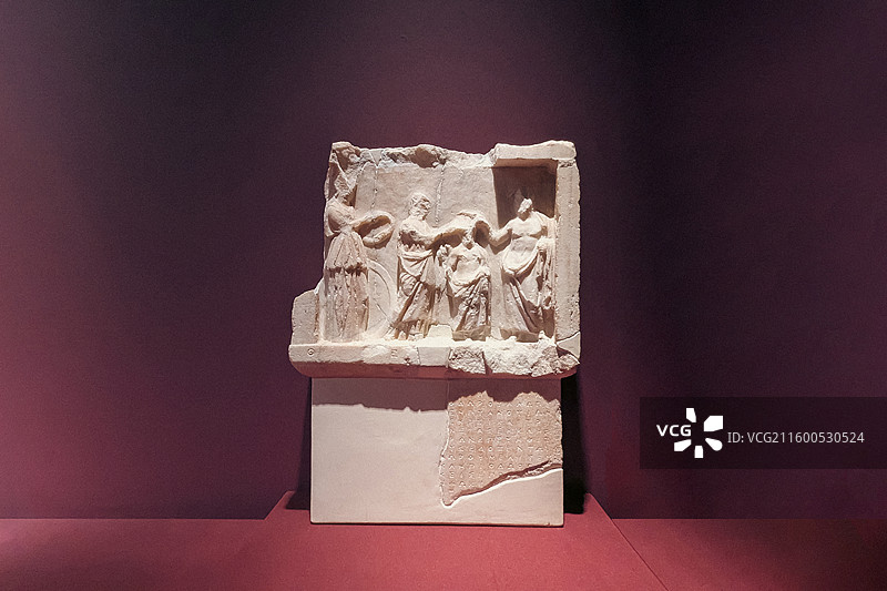 雅典卫城博物馆藏，授予阿斯克勒庇奥多洛斯荣誉的法令石碑，雅典娜图片素材