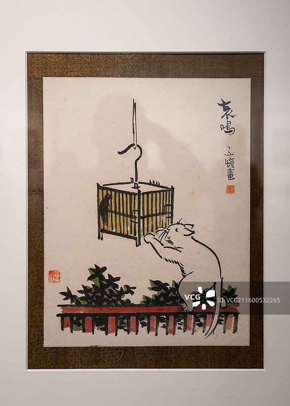 上海 程十发美术馆 丰子恺艺术展 丰子恺 “人生短 艺术长”哀鸣图片素材