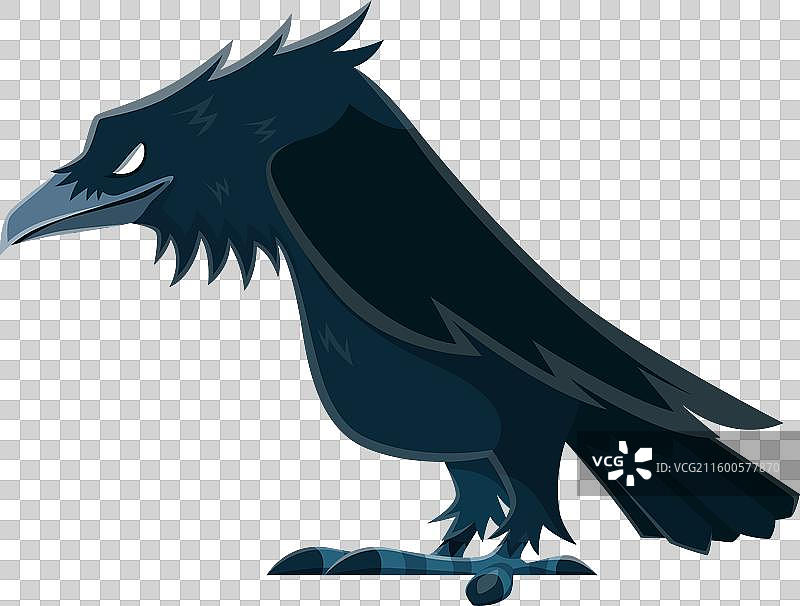 卡通万圣节渡鸦角色，黑乌鸦图片素材