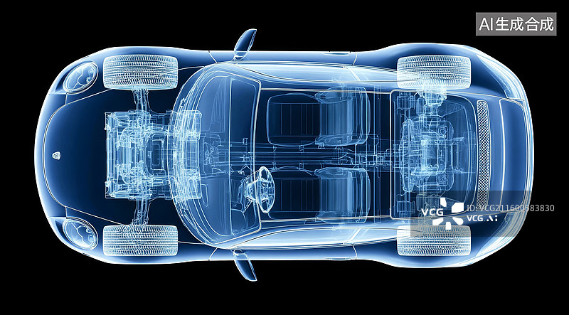 【AI数字艺术】汽车内部结构透视图图片素材