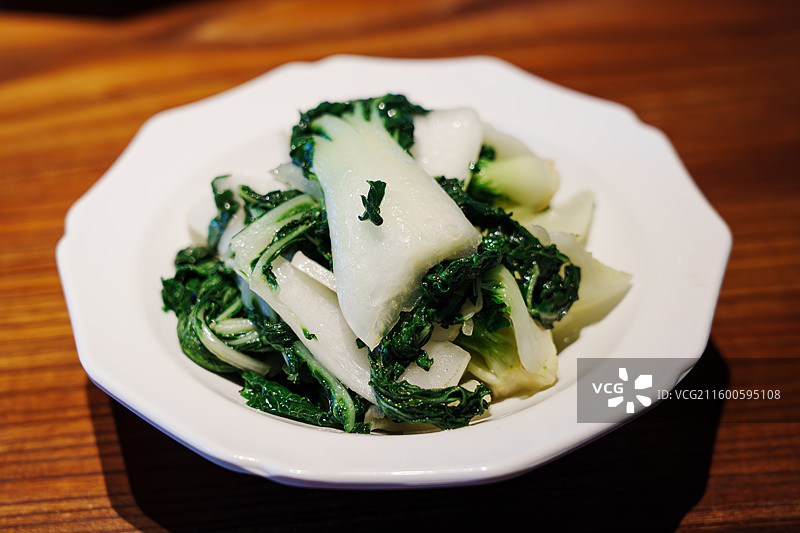 清炒奶白菜 素食 素菜 青菜 苏式面浇头清炒奶白菜图片素材