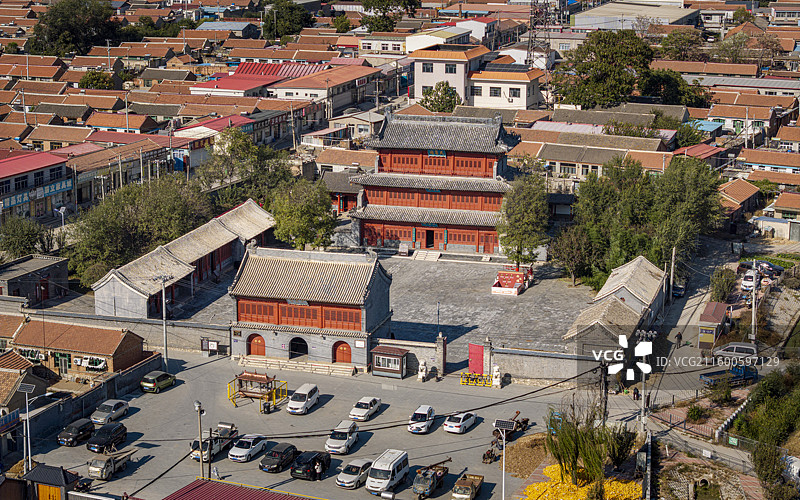 天津市宁河区丰台镇天尊阁航拍图片素材