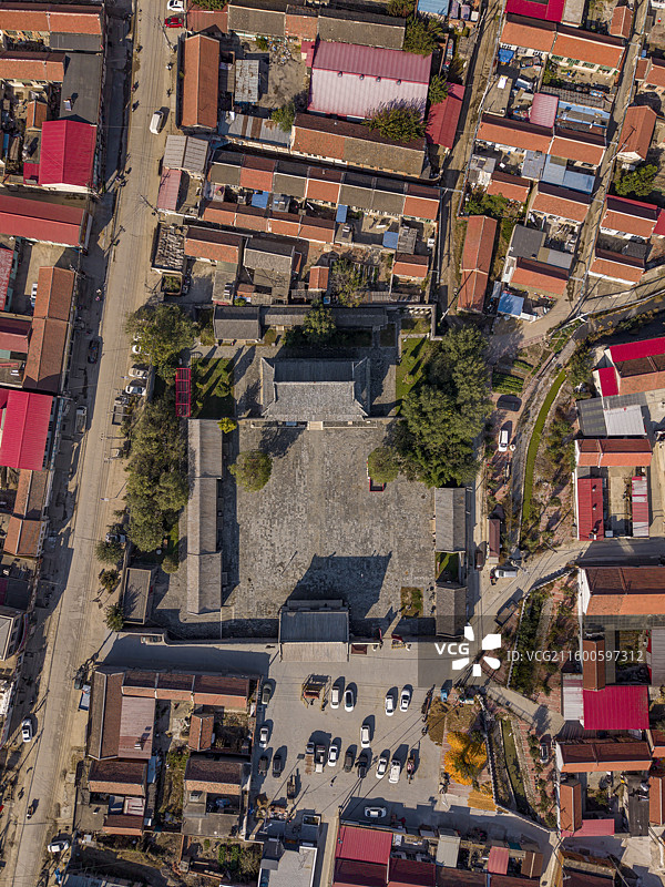 天津市宁河区丰台镇天尊阁航拍图片素材