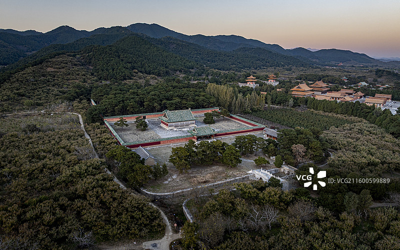 河北省唐山市遵化市清东陵定妃园寝航拍图片素材