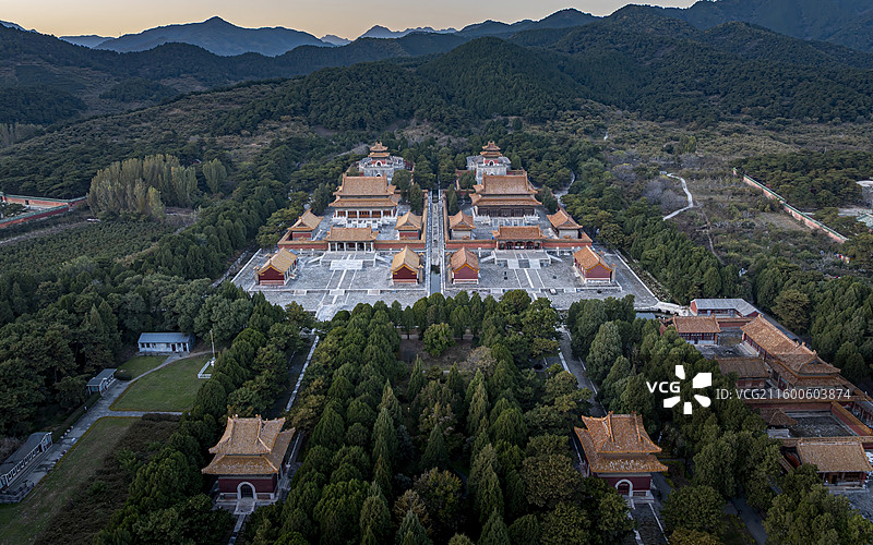 河北省唐山市遵化市清东陵定东陵航拍图片素材