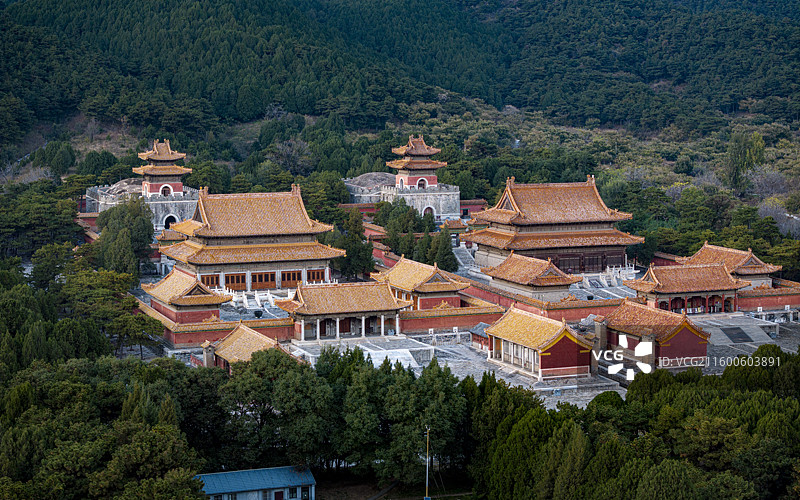 河北省唐山市遵化市清东陵定东陵航拍图片素材