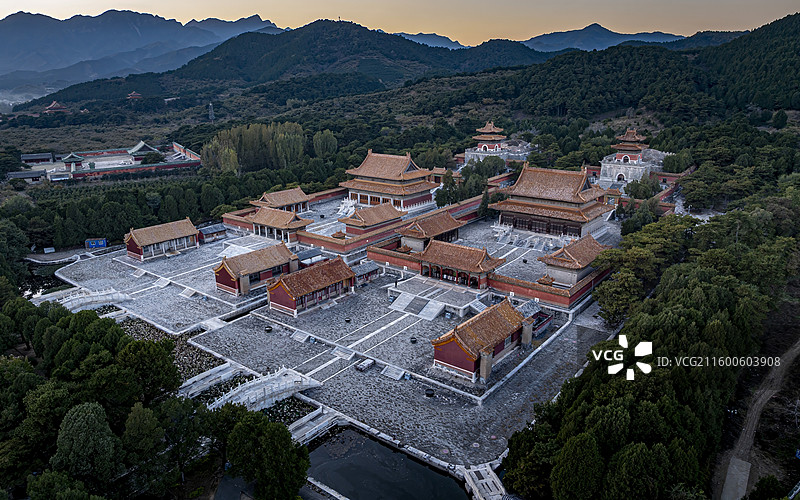 河北省唐山市遵化市清东陵定东陵航拍图片素材