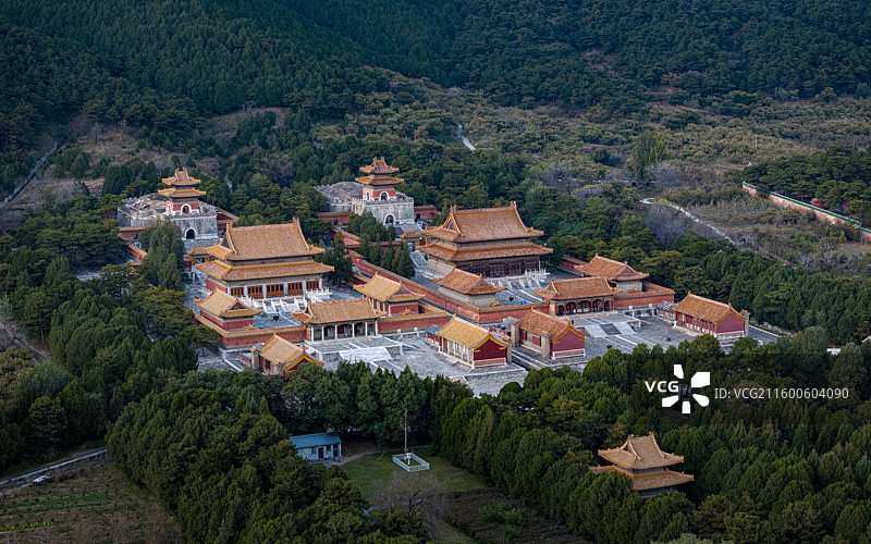 河北省唐山市遵化市清东陵定东陵航拍图片素材