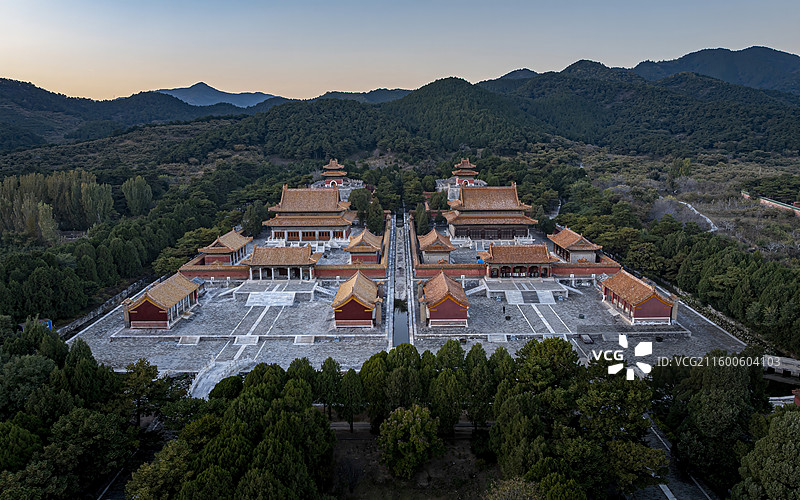 河北省唐山市遵化市清东陵定东陵航拍图片素材